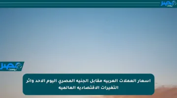 أسعار العملات العربية مقابل الجنيه المصري اليوم الأحد وأثر التغيرات الاقتصادية العالمية